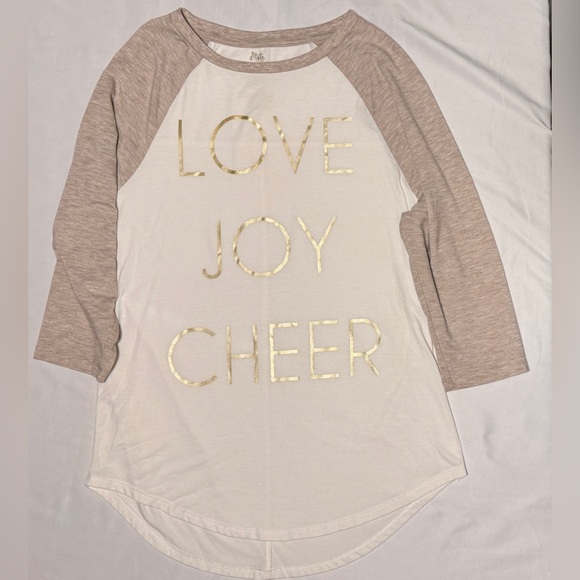 State of Mine Tops - (S) STATE OF MINE "LOVE JOY CHEER" Raglan 3/4 sleeve T-Shirt